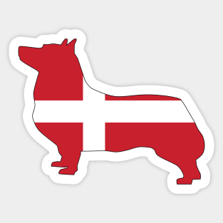 Swedish Vallhund Denmark Flag Filled Sticker